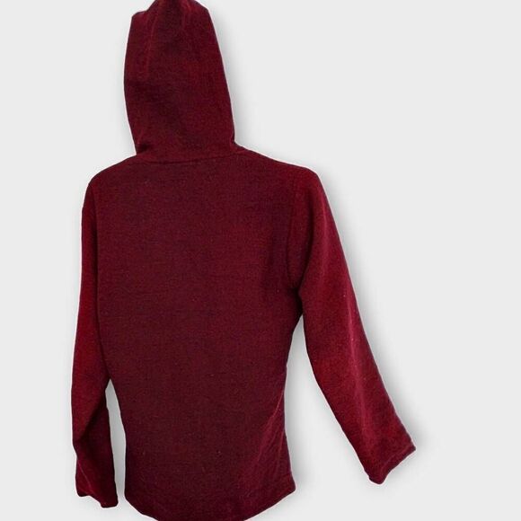 Womens Wool Jacket Sz Medium Hoodie Zip Front Vtg Cabincore Hippie Bohemian Boho - Picture 6 of 11